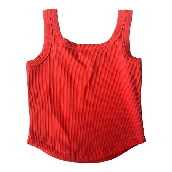 Madewell The Tailored Crop Sleekhold Bright Poppy Tank Top Size XXS - Picture 4 of 6